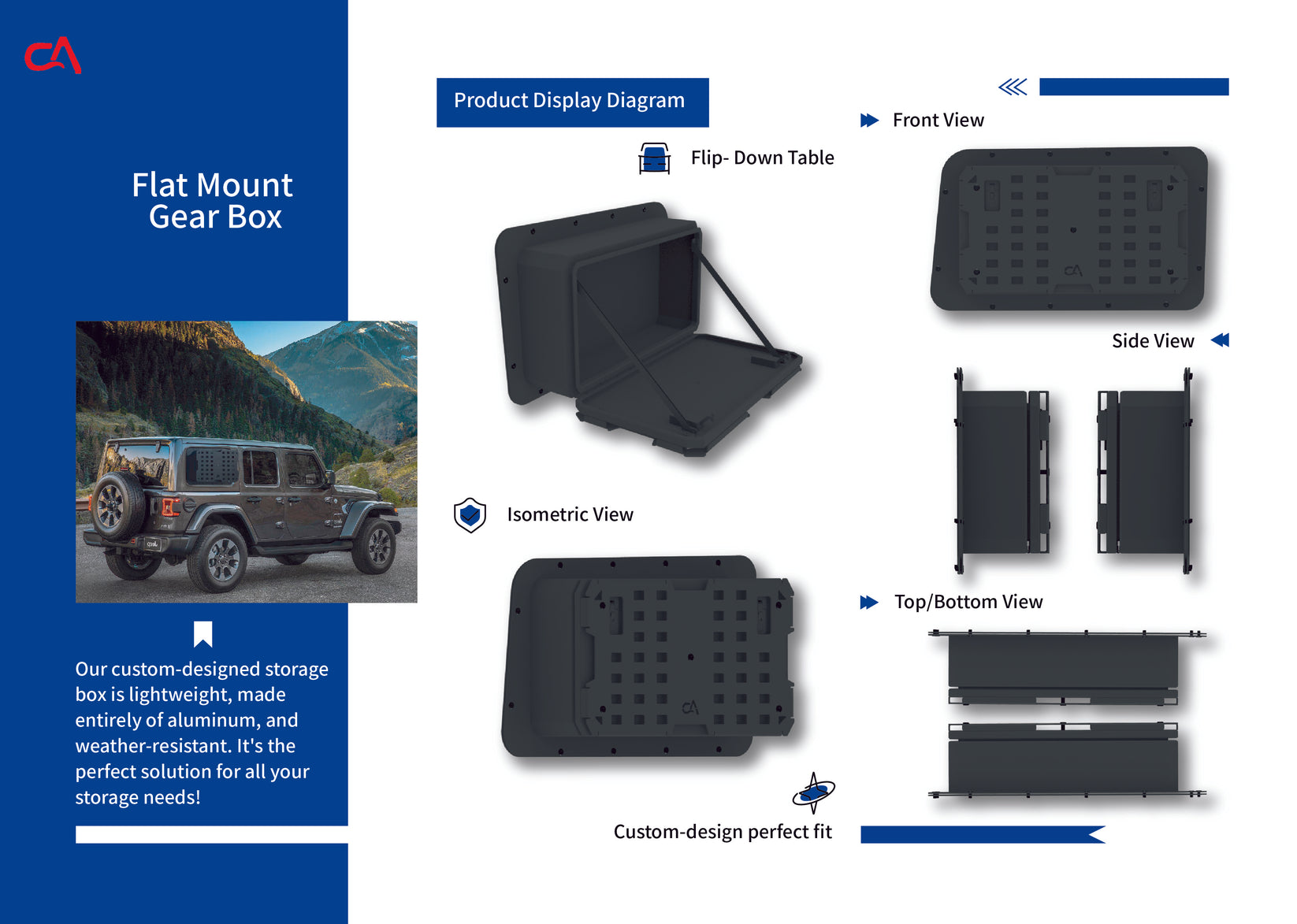 CAVE ADVENTURE BUILT-IN JEEP STORAGE BOX - WITH JEEP BACK WINDOW PANEL ...